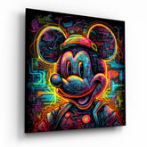 Neon Mickey Glass Wall Art|| Designer's Collection.